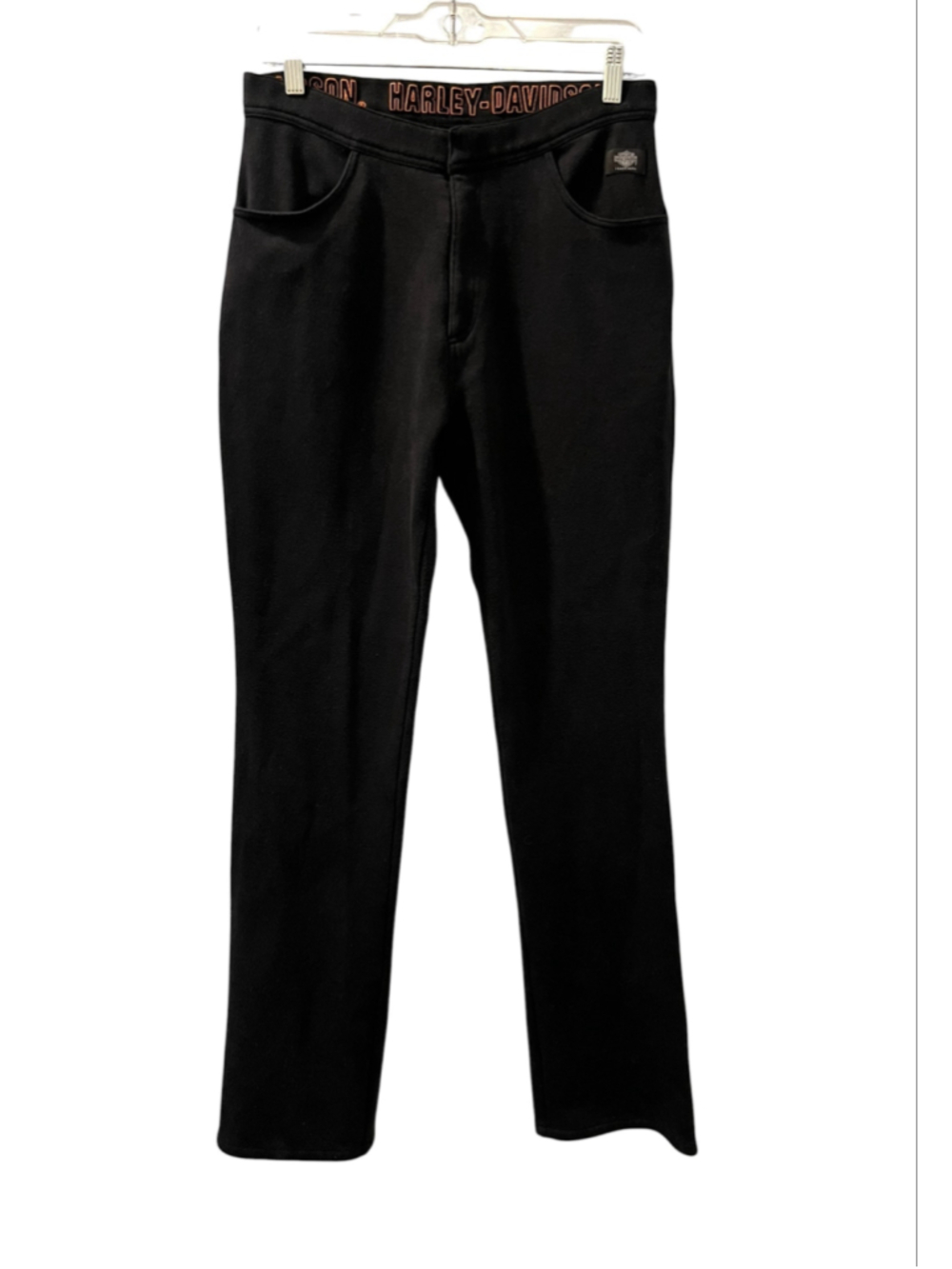 VTG Harley Davidson Womens Black Stretch Riding Pants Size 10 Y2K Straight Leg